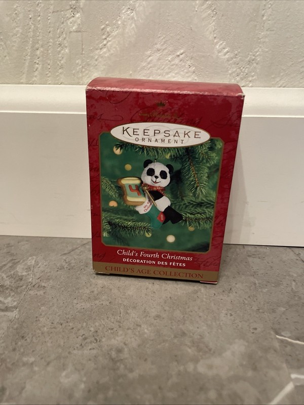 MIB 1999 Hallmark Keepsake Ornament Child's Fourth Christmas Panda Bear 