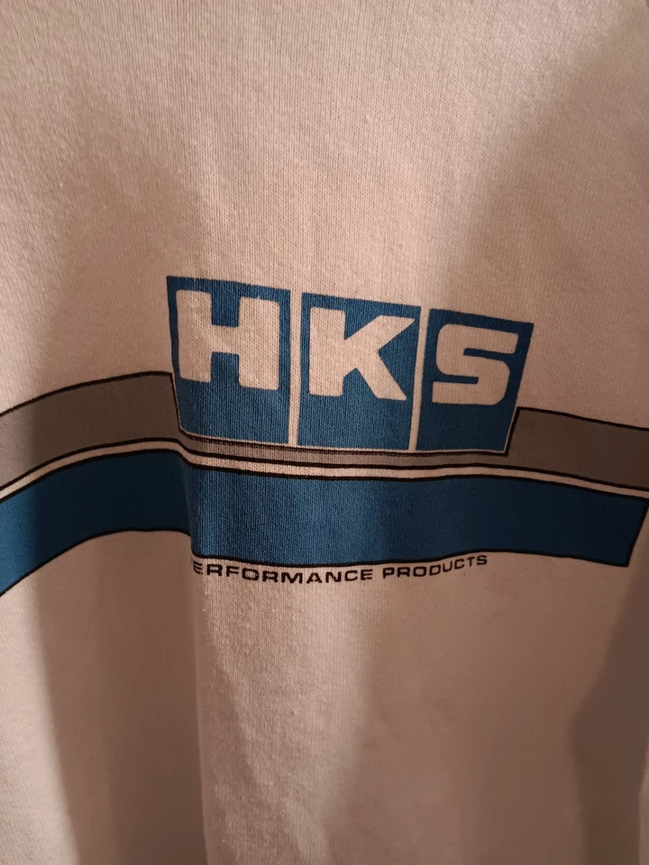 Moletom HKS Performance Products branco masculino grande raro - Imagem 3 de 4
