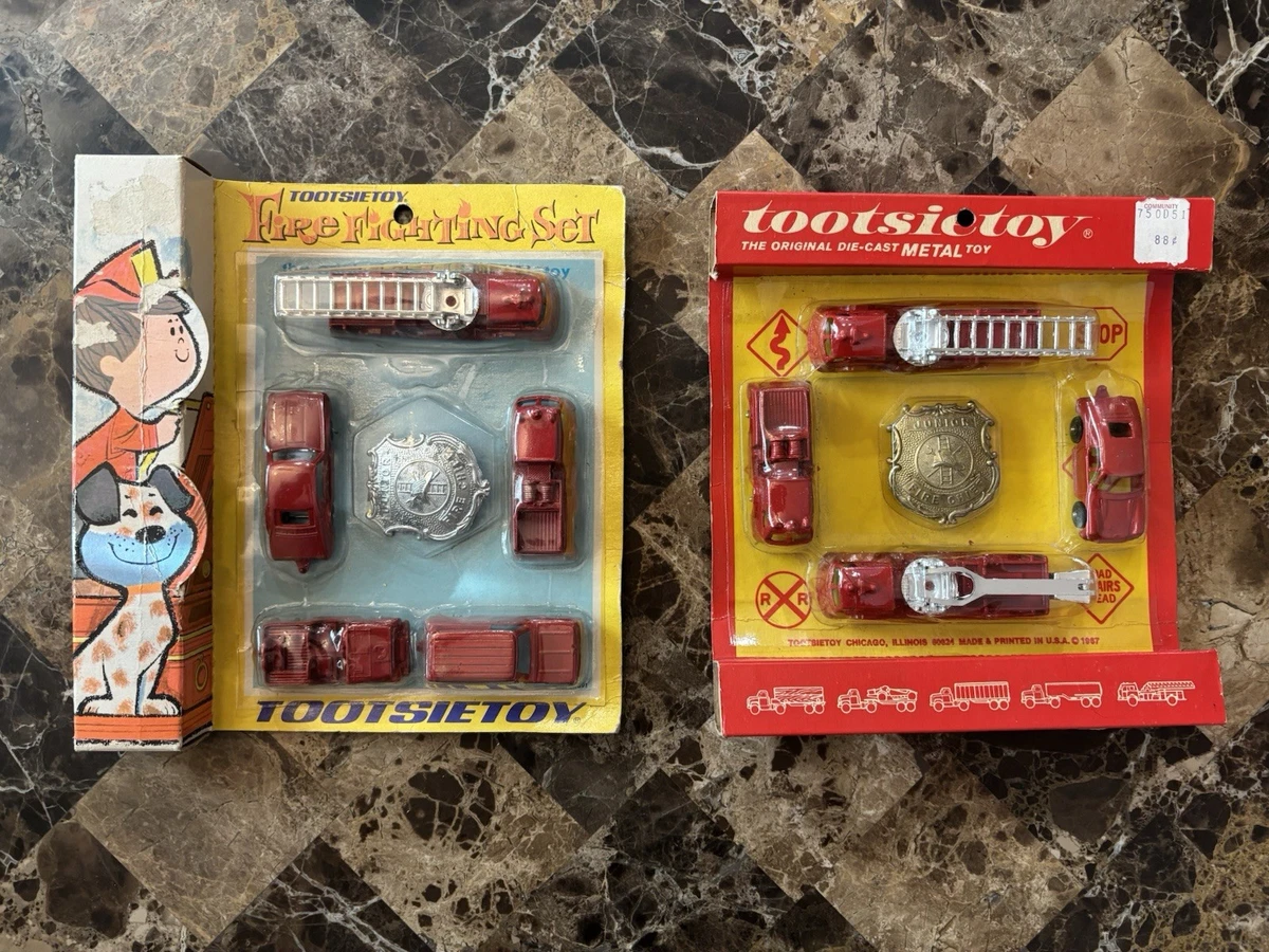 Coffret Pompiers TootsieToy USA Véhicules Blister #1747 - Miniatures Moulées
