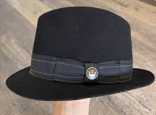 Goorin Bros Heritage Fedora Dean The Butcher Small 100% Wool Hat USA Made Black