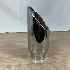 Universal Rolled Edge Angled Chrome Exhaust Tip 2 Inlet 7.5 Length Screw On