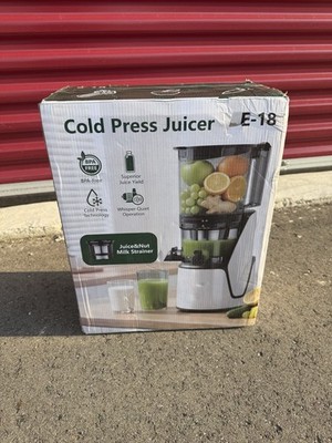 EanOruus Juicer Machine E-18 Cold Press Juicer with Strainer New In Box