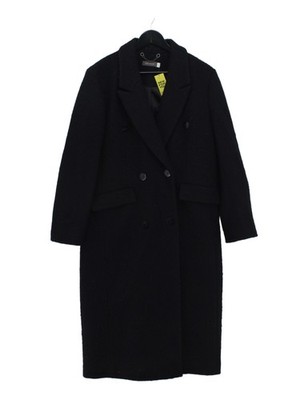 Mint Velvet Women's Coat M Black Wool with Polyester, Elastane Overcoat