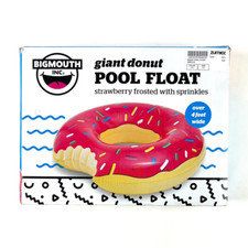 Big Mouth Inc. Giant Pink Strawberry Frosted Donut Inflatable Pool Float