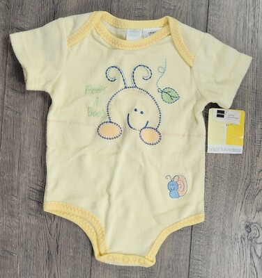 Baby Boy New! Bright Future Month Terry Cloth Bug Romper Outfit