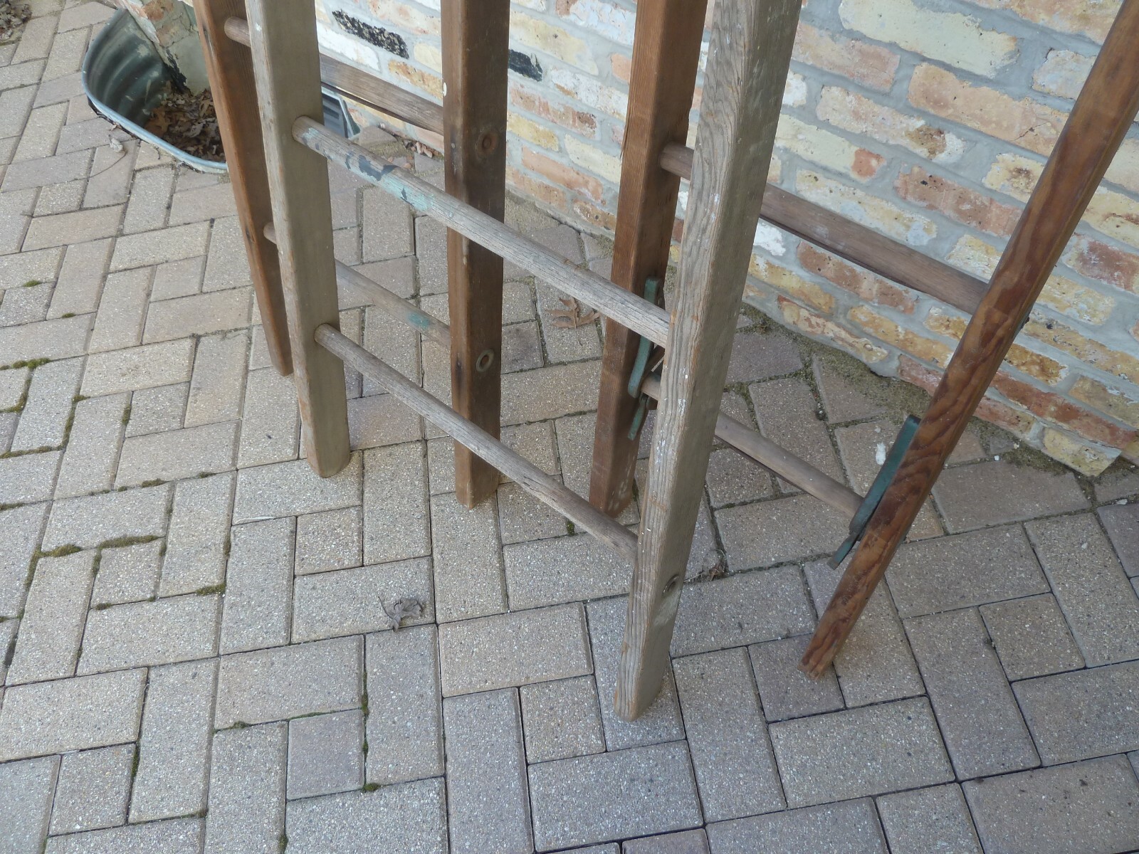 Rustic Vintage Old Wooden Ladder 6 FT - Quilt rack? Round rung wood | eBay