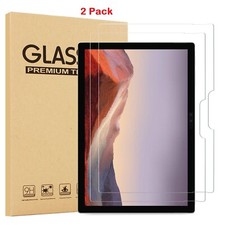 2 Pack HD Tempered Glass Screen Protector For Microsoft Surface Pro 7 Plus 2021