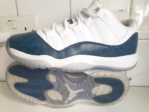 Nike Air Jordan 11 bajas Blancas Azul Marino CD6847 UK 6 EU 40 Zapatillas  para hombre de cuero serpiente | eBay