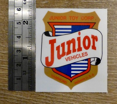 Junior Toy Co. Junior Vehicles tricycle trike bike head badge decal