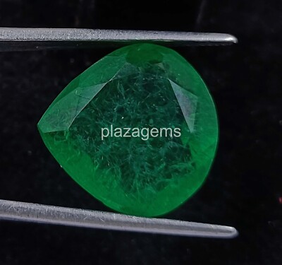 Pear Cut Natural EGL Certified 19 Ct Heated Zambia Emerald Loose Gemstone 4NUK