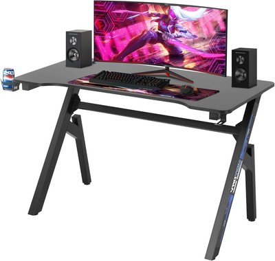 47in Computer Desk Gaming Desk Student PC Writing Desk Office Carbon Fiber Blue
