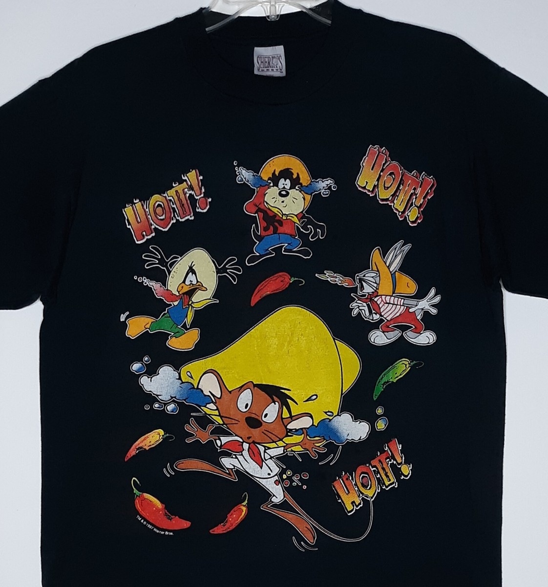 Speedy Gonzales T-Shirt Size L HOT Chili Pepper Bugs Bunny Daffy