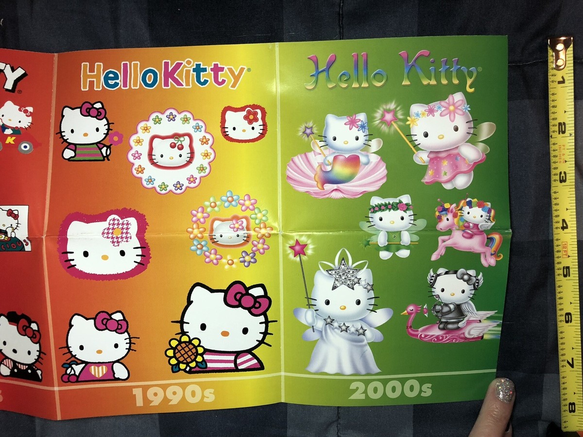 HELLO KITTY TIMELINE 40th Anniversary Poster Banner 1970 1980 1990