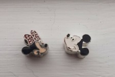 VTG DISNEY MICKEY MOUSE  MINNIE STERLING SILVER CHARM SLIDE PENDANT 925 2g JCM