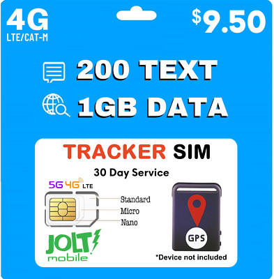 Jolt Mobile AT&T Preloaded SIM Card for Kid Senior Pet Car 5G 4G LTE GPS Tracker