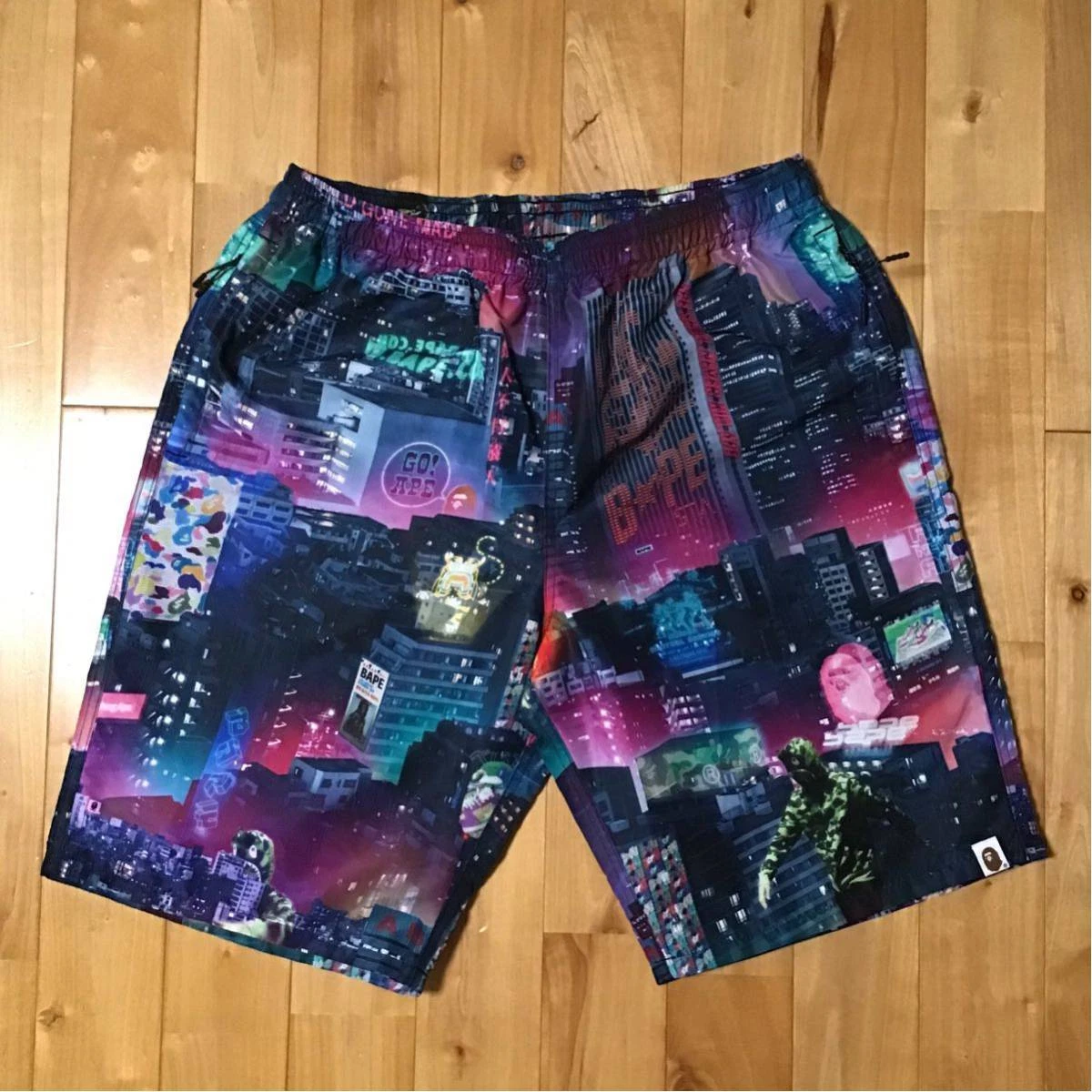 BAPE NEON TOKYO nylon shorts a bathing ape Size XL
