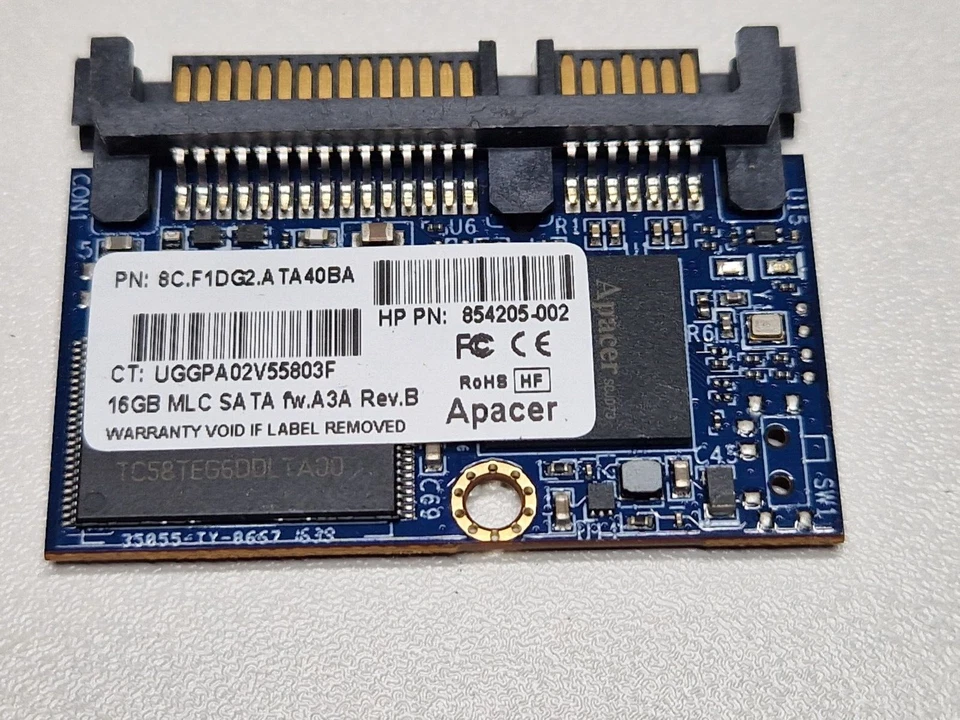 16GB SATA SSD 1.8" 4.6cm DOC DOM HARD DRIVE APACER 8C.F1DD2.LR10B FOR HP T610 V3 - Image 2 of 4