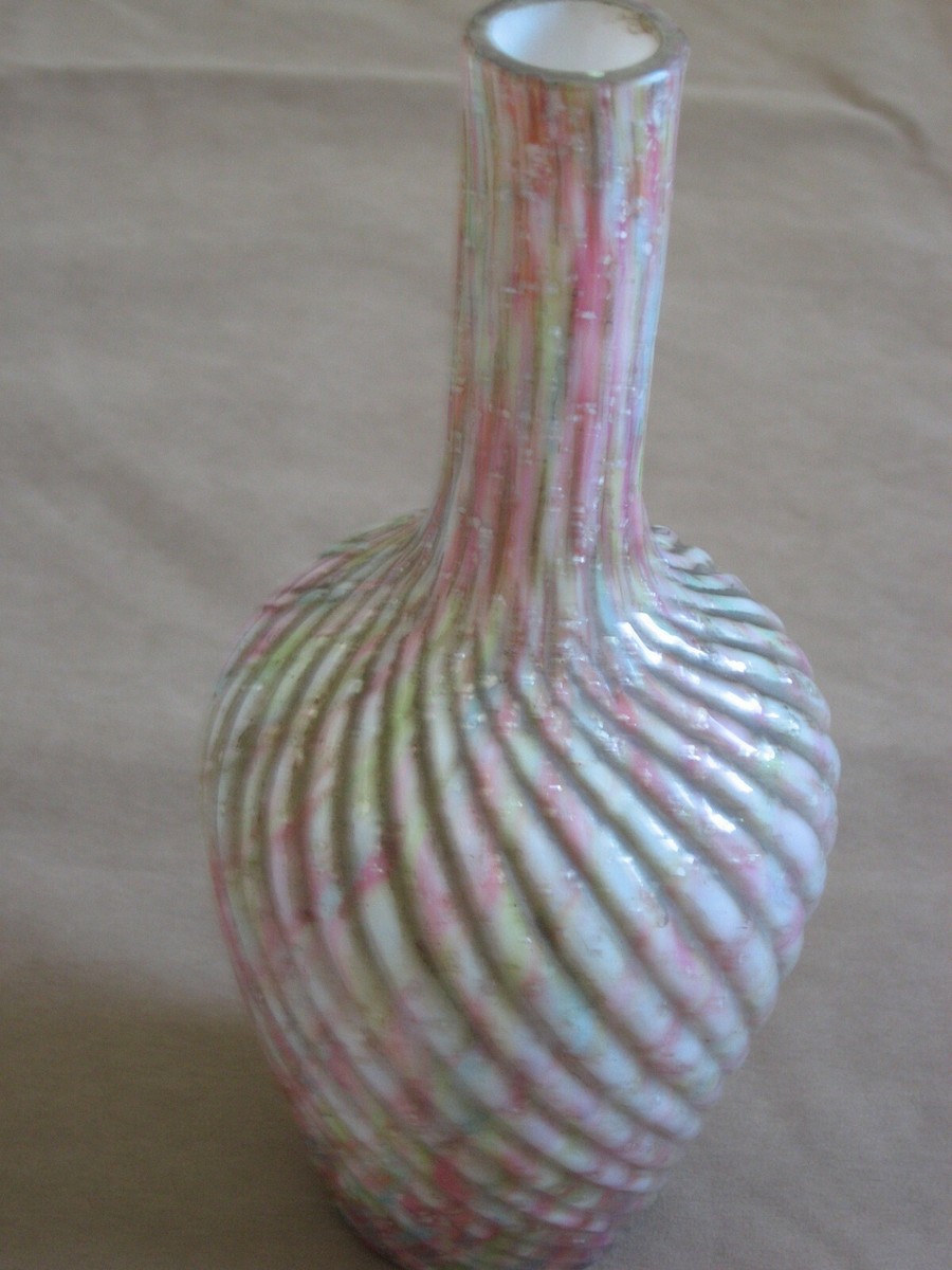 ANTIQUE SPIRAL DESIGN MULTI-COLORED BOTTLE VASE 8 3/4 | eBay