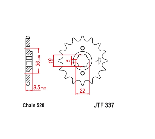 Piñón delantero PBI 14T Honda ATC250R TRX250R CR250R CR480R CR450R CR500R Foto 2 de 2