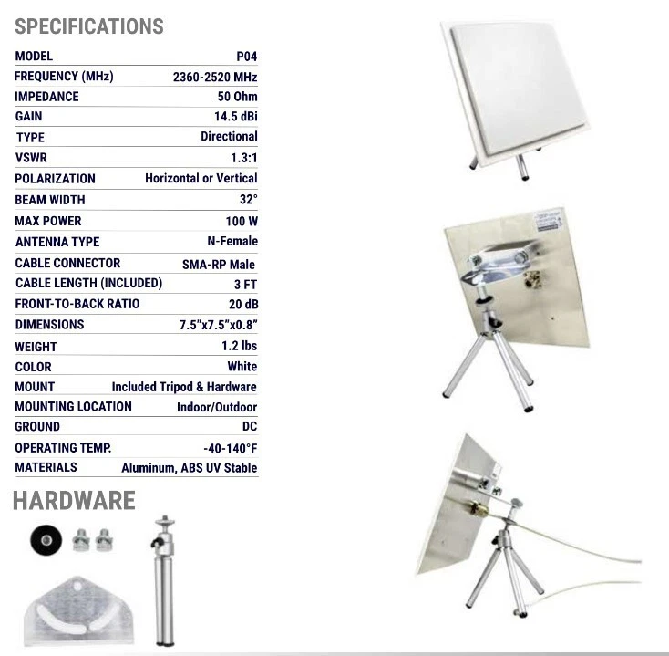 2.4Ghz Directional 15 dBi Panel Antenna Wi-Fi Indoor Desktop Tripod Wireless - Image 2 of 4