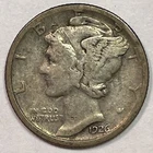 1926-S Mercury Silver Dime Very Fine VF Coin, Small Scratch #20228