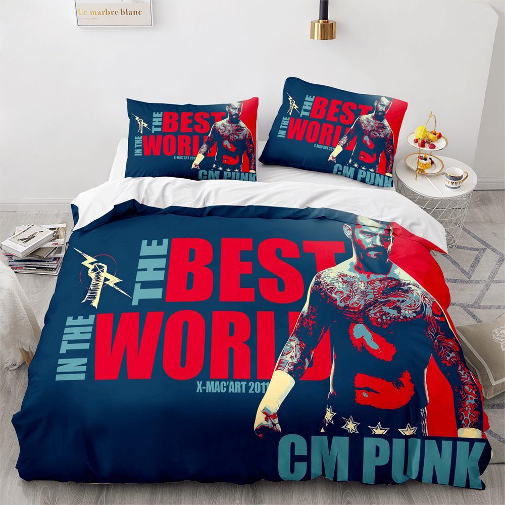 NICHIYOBI World Wrestling Entertainment WWE dekbedovertrek beddengoedset - dekbedovertrek en kussensloop, microvezel, 3D digitale print driedelig beddengoed (7, SK 260 x 220 cm NICHIYOBI World Wrestling Entertainment WWE dekbedovertrek beddengoedset - dekbedovertrek en kussensloop, microvezel, 3D digitale print driedelig beddengoed (7, SK 260 x 220 cm