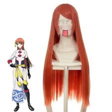 Anime Gintama Kagura Cosplay Wigs Long Orange Heat resistant Fiber Hair