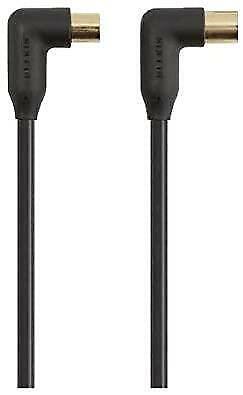 Belkin 5m TV Antenna Coax Cable Male To Female Right Angled F3Y056bf5M Black - Afbeelding 1 van 2