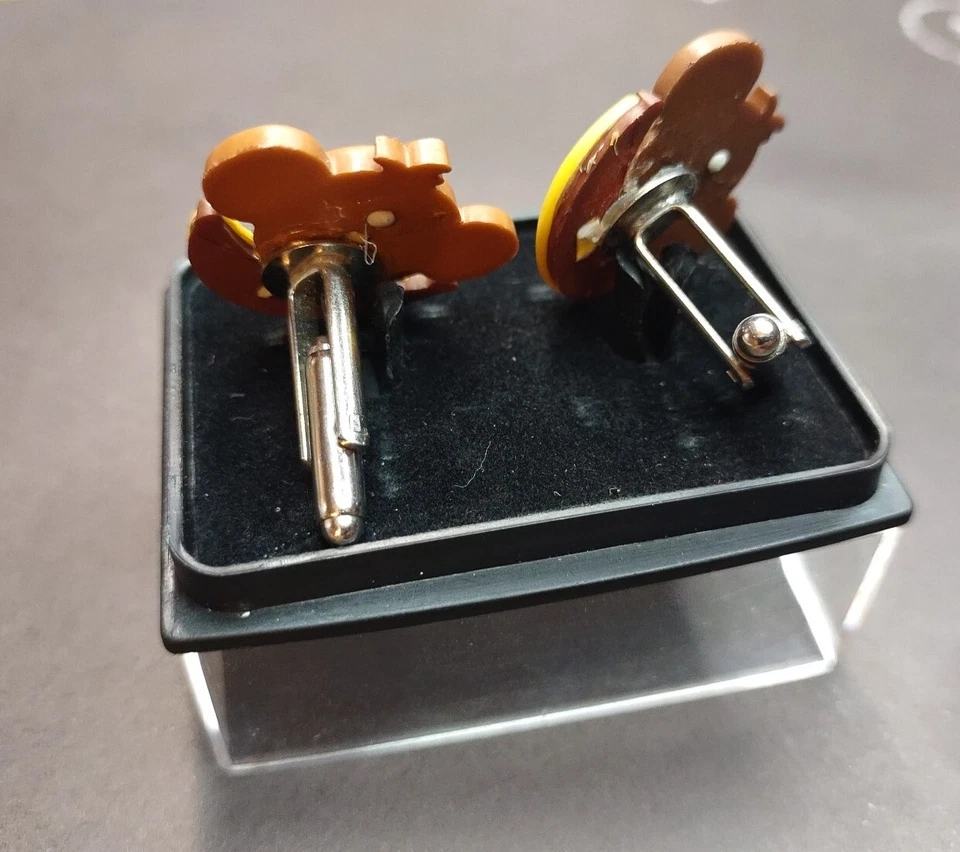 Par de gemelos hechos a mano Monkies Gone Bananas para hombre parte posterior de acero inoxidable Foto 2 de 4