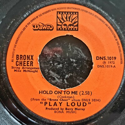 Bronx Cheer - Hold On To Me / Late Date - Rare 1972 Excellent Condition 7''