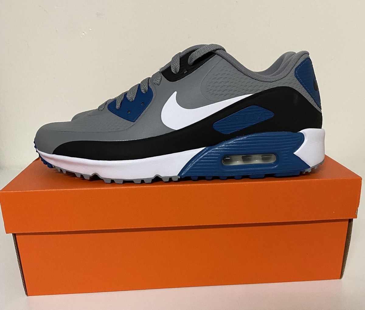 NIKE - ブルー NIKE AIRMAX 90G CU9978-101 mens Nike Air Max 90 G Golf Shoes Particle Grey Marina Blue