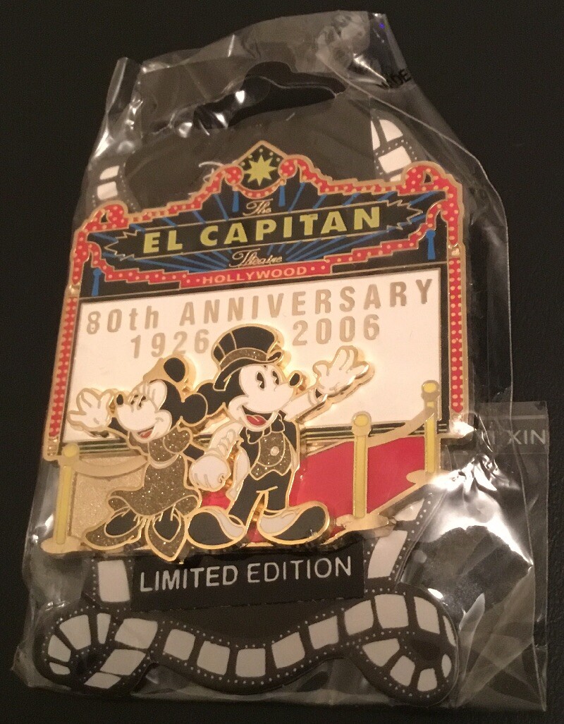 Disney El Capitan Mickey & Minnie 80th Anniversary Marquee Pin DSF DSSH LE 500
