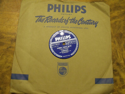 Liberace Shellac 78 record Vintage Under Paris Skies/Sincerely Yours Vintage 195