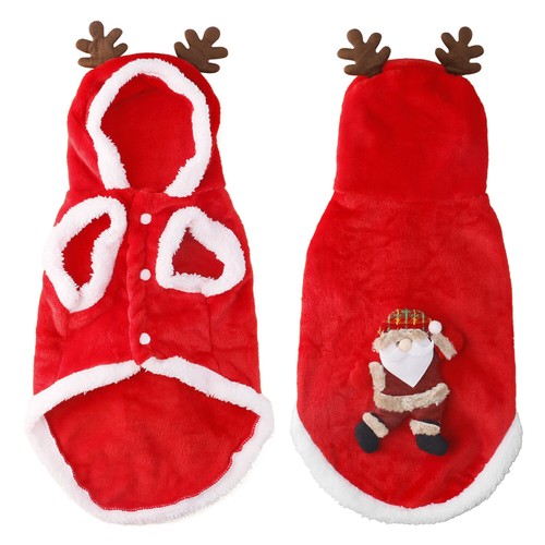 Pet Dog Warm Fleece Vest Puppy Shirt Sweater Winter Shoes Clothes Xmas Costume - Picture 3 of 12