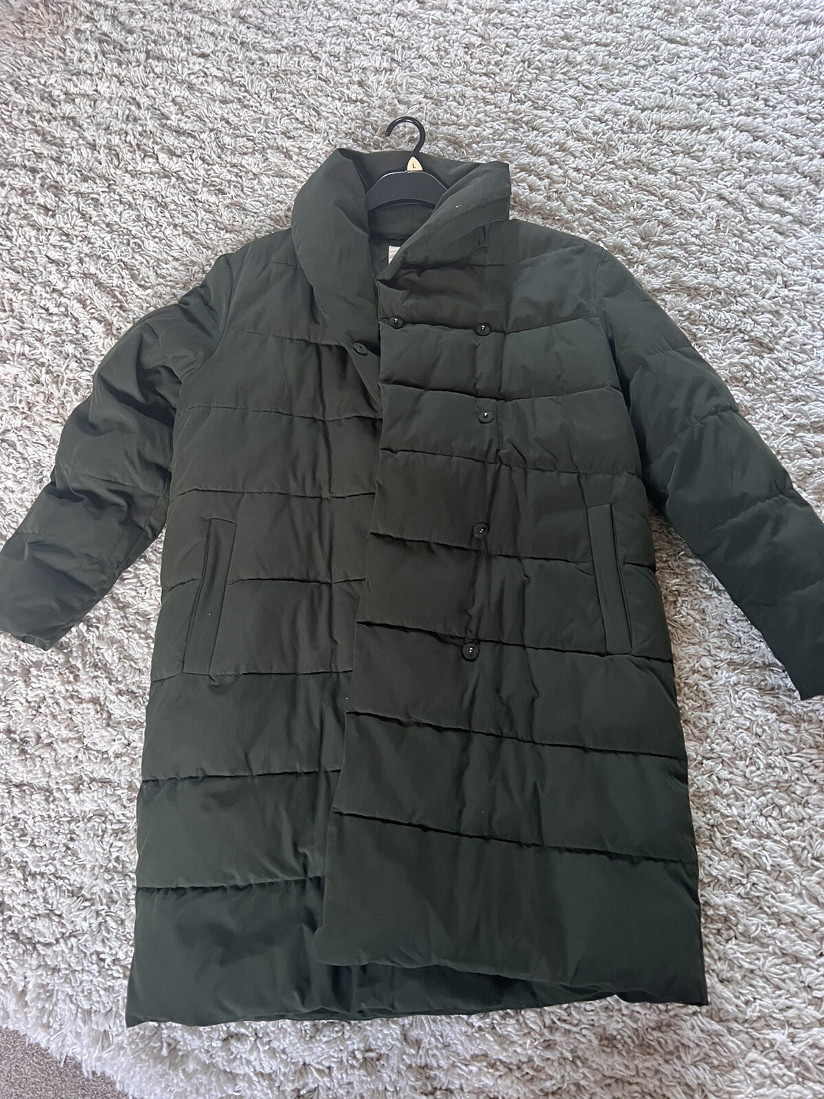 Hardly worn Sea salt quilted Coat Size 14 Olive eBay