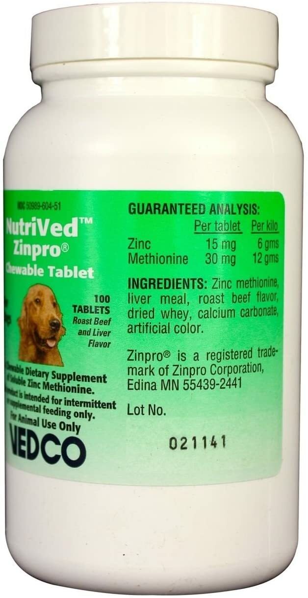 NutriVed ZinPro Chewable Tablets for Dogs (100 count) eBay