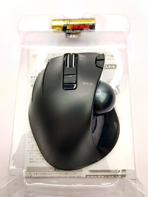 ELECOM EX-G Left-Handed Trackball Mouse, 2.4GHz Wireless, Thumb Control