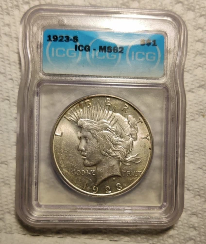 1923 S peace  dollar ICG MS 62