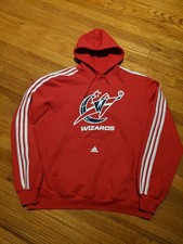 Vintage Y2K Adidas Men's NBA Washington Wizards Hooded Sweatshirt sz L