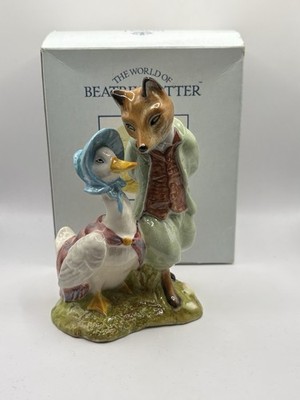 Royal Albert - Beatrix Potter Figur.  Jemima Puddleduck & Foxy Whispered Gent