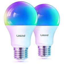Linkind Matter Smart Light Bulb, Bulbs 2 Pack Matter-enabled, Color