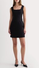 Everlane Black The Dream Square Neck 100% Cotton LBD, Size Large, Current, BNWT!