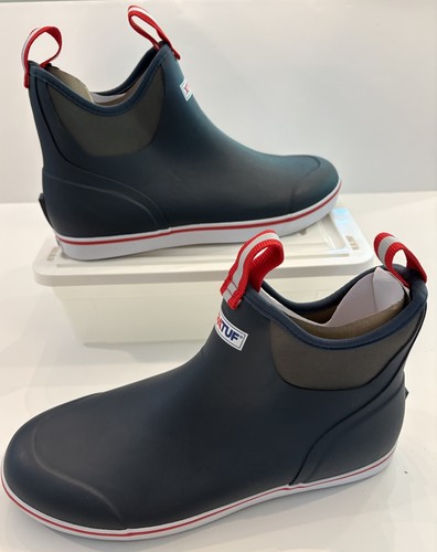Xtratuf 6" Ankle Rubber Deck Boots Round Toe Navy Blue Pull-On Men's Size 9 NWOB