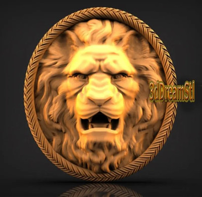 lion STL Model, CNC Router, Artcam, Aspire Art