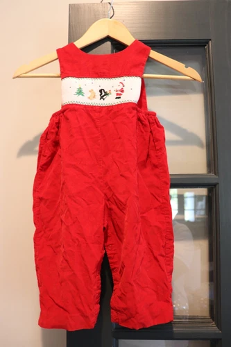 Smocked 24M Jumper Red