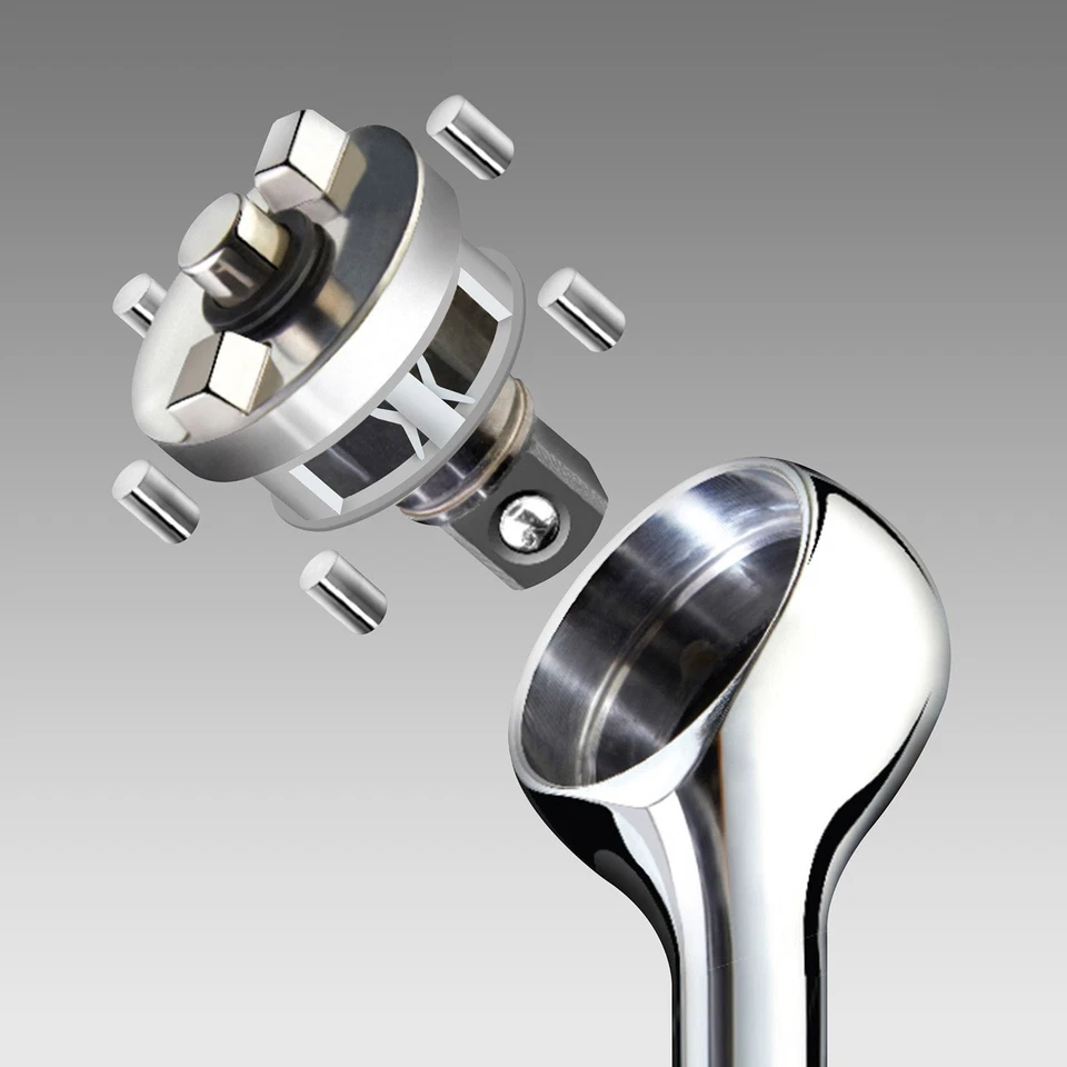 Zero Degree 1/2" Inch Drive Gearless Ratchet Nickel Plated 1" Turning Arc 38152 - Image 2 of 4