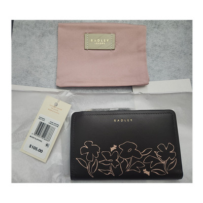 Radley London Linear Bloom Leather Medium Bifold Wallet - Dark Oak S2438209 $105