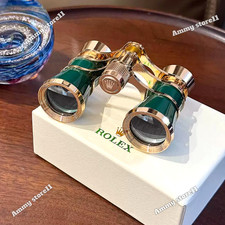 ROLEX Opera Binoculars Green Lacquer Gold Trim Collectible AD VIP Gift