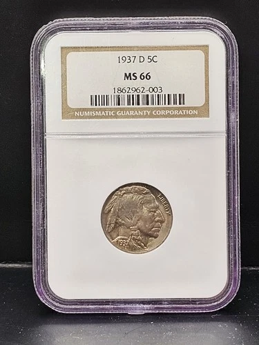 1937 D Buffalo Nickel NGC MS 66 – Gem BU – Certified