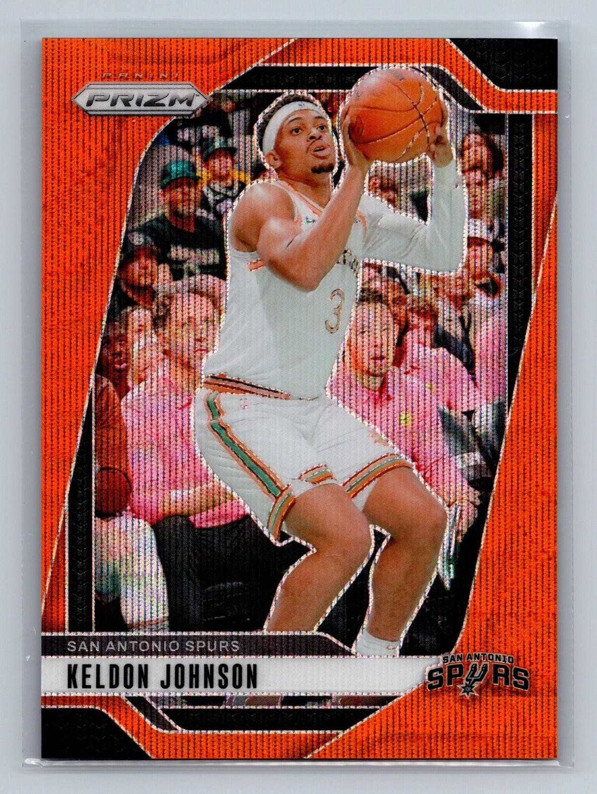 2024-25 Panini Prizm #24 Keldon Johnson Prizm Wave Orange #/60